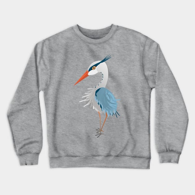 Cute blue heron Crewneck Sweatshirt by Bwiselizzy